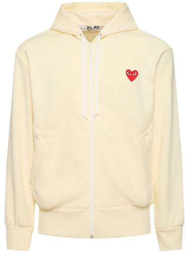 Sweat Zippé En Jersey À Capuche Avec Patch Cœur - COMME DES GARÇONS PLAY - Modalova