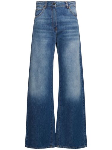 Jean Ample En Denim De Coton Taille Haute - MSGM - Modalova