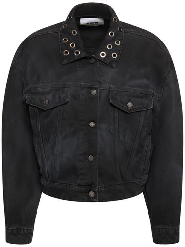 Veste En Denim Embelli - MSGM - Modalova