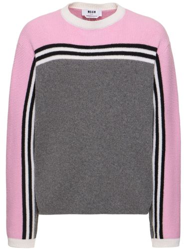 Pull-over En Maille Intarsia À Rayures - MSGM - Modalova