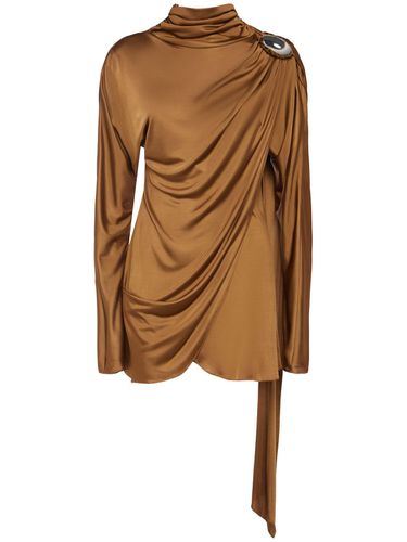 Robe Courte En Jersey De Viscose Brillante - GIUSEPPE DI MORABITO - Modalova