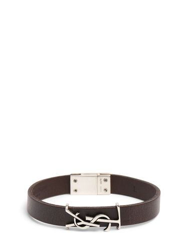 Bracelet Simple En Cuir Ysl - SAINT LAURENT - Modalova