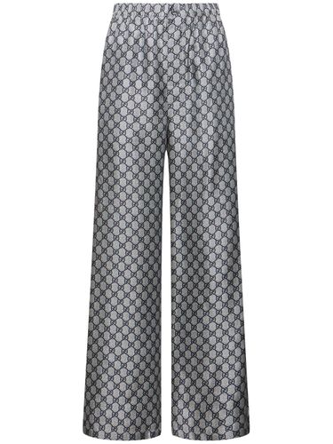 Pantalon En Soie Gg Supreme - GUCCI - Modalova