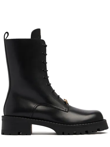 Bottes Combat En Cuir 35 Mm - VERSACE - Modalova