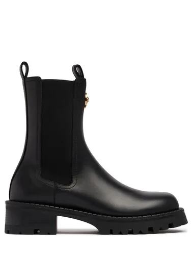 Bottes Chelsea En Cuir 35 Mm - VERSACE - Modalova