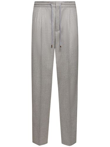 Pantalon Droit En Flanelle De Laine - BRUNELLO CUCINELLI - Modalova