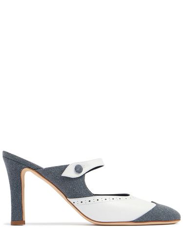 Mules En Et Cuir Agathanu 90 Mm - MANOLO BLAHNIK - Modalova