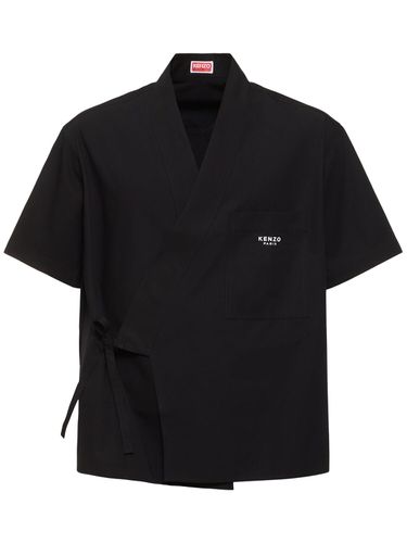 Chemise Manches Courtes En Coton Kimono - KENZO PARIS - Modalova