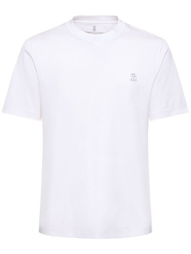 T-shirt En Coton À Logo - BRUNELLO CUCINELLI - Modalova