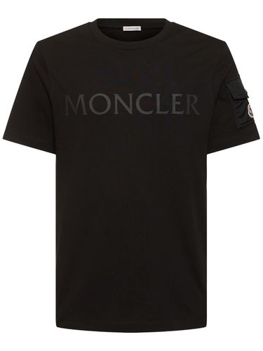 T-shirt En Coton À Logo Laminé - MONCLER - Modalova