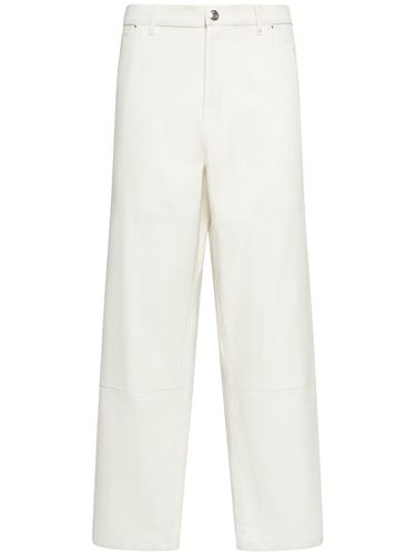 Pantalon En Toile De Coton Mélangé - MONCLER - Modalova