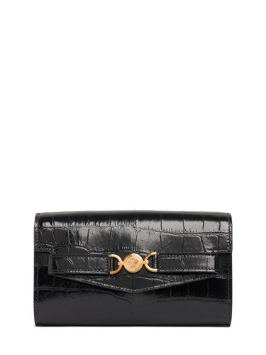 Pochette Mini En Cuir Embossé Crocodile - VERSACE - Modalova