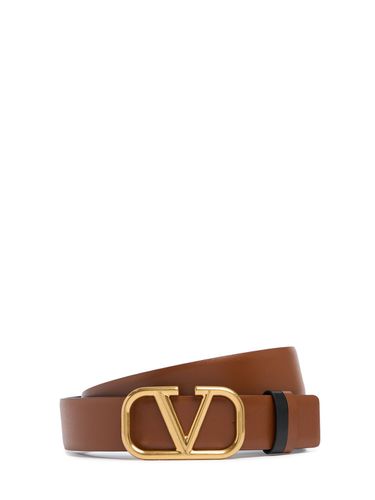 Ceinture Réversible En Cuir V Logo 3 Cm - VALENTINO GARAVANI - Modalova