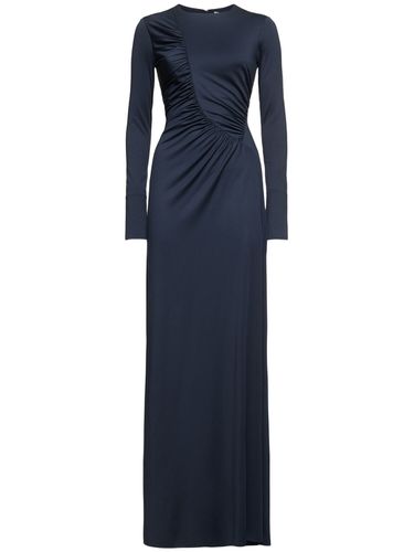 Robe Longue En Jersey Fluide Ruché - VICTORIA BECKHAM - Modalova