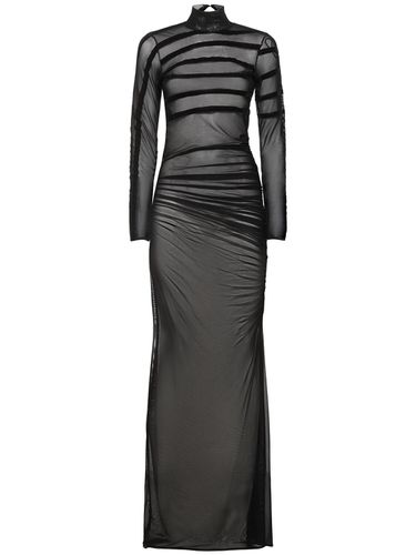 Robe Longue En Mesh Drapé - JEAN PAUL GAULTIER - Modalova