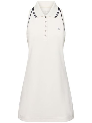 Robe Polo Courte En Piqué Sans Manches - TORY SPORT - Modalova