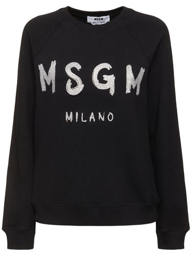 Sweat-shirt En Jersey De Coton À Logo - MSGM - Modalova