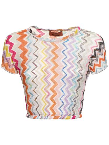 Crop Top Manches Courtes En Lurex À Chevrons - MISSONI - Modalova