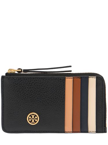 Porte-cartes Zippé Robinson Pebbled - TORY BURCH - Modalova