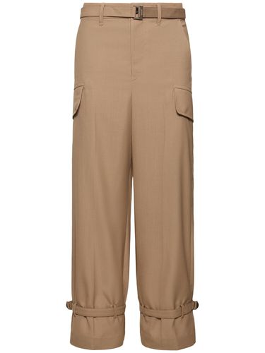 Pantalon Cargo En Laine Mélangée - SACAI - Modalova