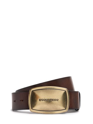 Ceinture En Cuir Avec Plaque Logo 40 Mm - DSQUARED2 - Modalova