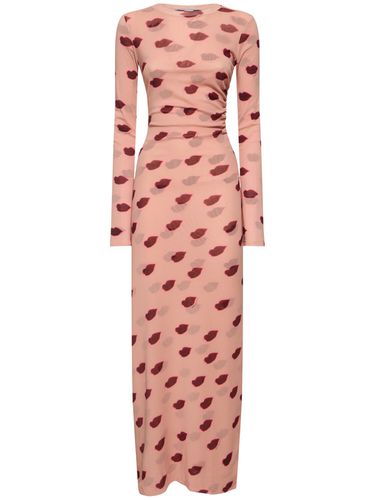 Robe Longue En Mesh Imprimé Bouches - STELLA MCCARTNEY - Modalova