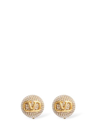 Boucles D’oreilles En Cristaux Vlogo Signature - VALENTINO GARAVANI - Modalova