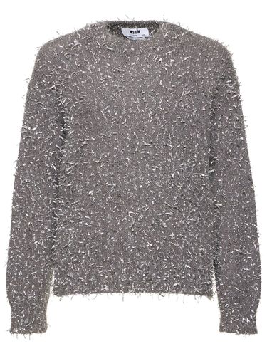 Pull-over En Maille Texturée Argentée - MSGM - Modalova