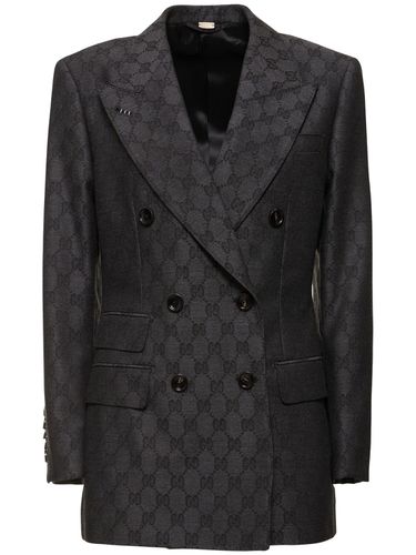 Blazer En Laine Jacquard Gg - GUCCI - Modalova