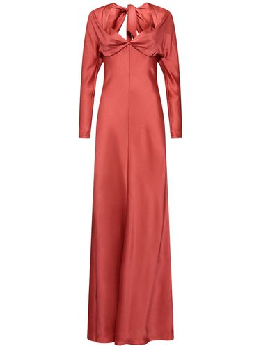 Robe Longue En Satin Drapé - ALBERTA FERRETTI - Modalova