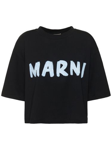 T-shirt En Jersey De Coton Imprimé Logo - MARNI - Modalova