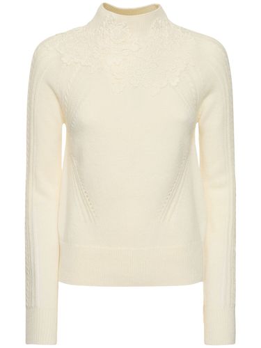 Pull-over En Maille Brodée À Col En T - ERMANNO SCERVINO - Modalova