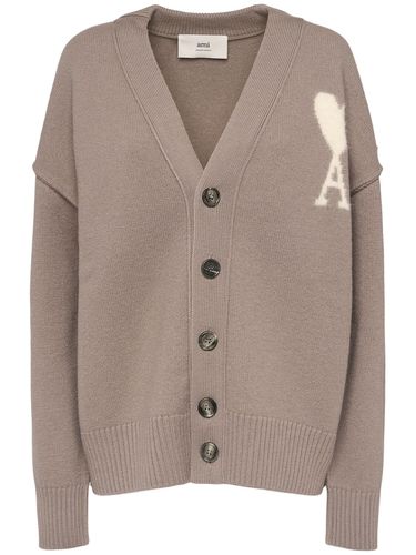 Cardigan En Laine À Logo Adc - AMI PARIS - Modalova