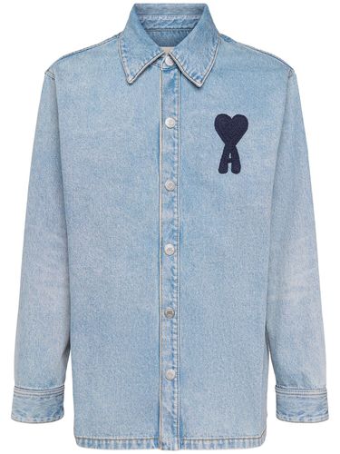 Surchemise En Denim De Coton À Logo Adc - AMI PARIS - Modalova