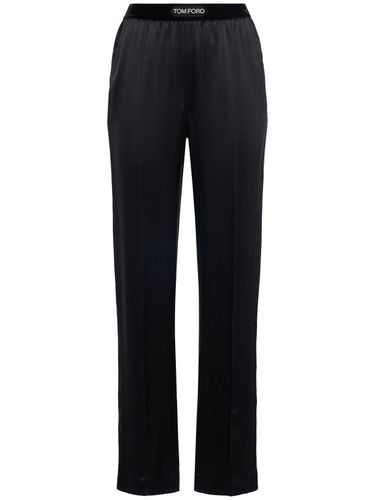 Pantalon De Pyjama En Satin De Soie À Logo - TOM FORD - Modalova