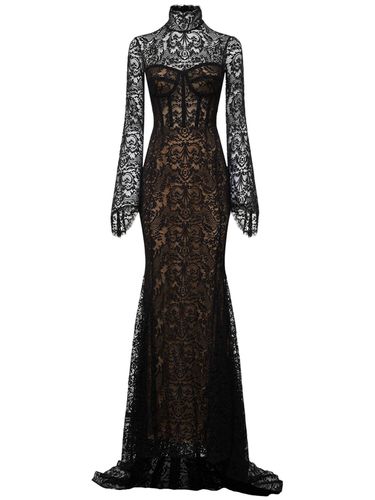 Robe Longue En Dentelle À Fleurs Brodées - ZUHAIR MURAD - Modalova