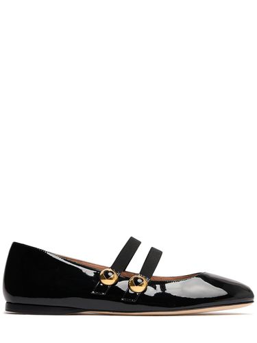 Chaussures Plates En Cuir Verni 5 Mm - MOSCHINO - Modalova