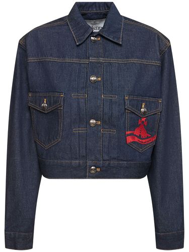 Veste Courte En Denim À Logo Marlene - VIVIENNE WESTWOOD - Modalova