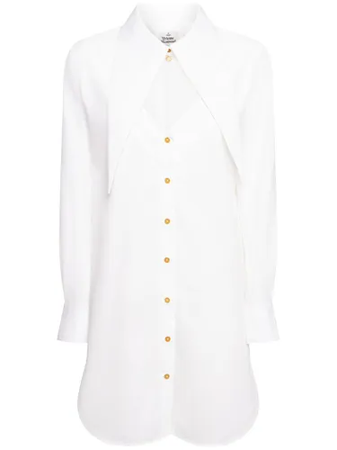 Robe Chemise Courte En Popeline Ajourée - VIVIENNE WESTWOOD - Modalova