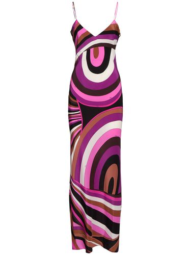 Robe Longue En Crêpe De Chine Imprimé - PUCCI - Modalova