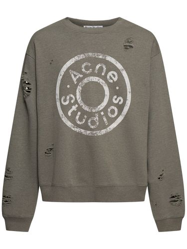 Sweat-shirt À Imprimé Logo Franziska Button - ACNE STUDIOS - Modalova