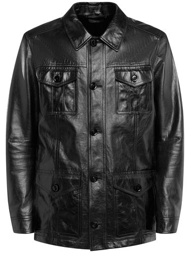 Veste Safari En Cuir Lisse Brillant - TOM FORD - Modalova