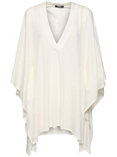 Caftan Col En V En Jersey De Coton Mélangé - BALMAIN - Modalova