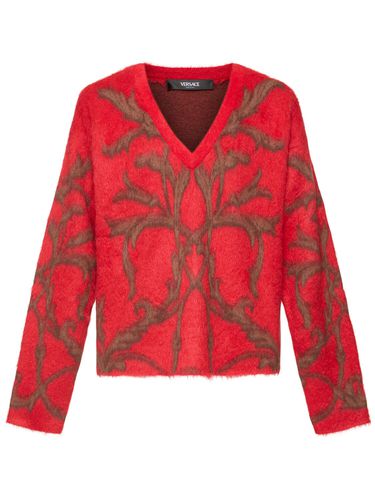 Pull-over En Maille De Laine Mélangée Barocco - VERSACE - Modalova