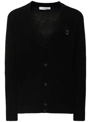 Cardigan Regular Avec Patch Bébé Renard - MAISON KITSUNÉ - Modalova