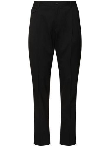 Pantalon Plissé En Laine Stretch - DOLCE & GABBANA - Modalova