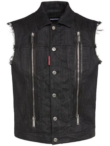 Gilet Zippé En Denim - DSQUARED2 - Modalova