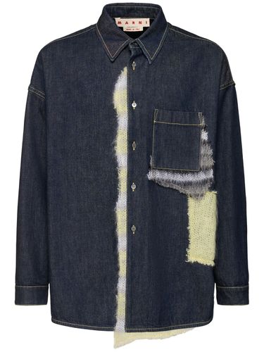 Chemise En Denim Avec Patchs En Laine - MARNI - Modalova