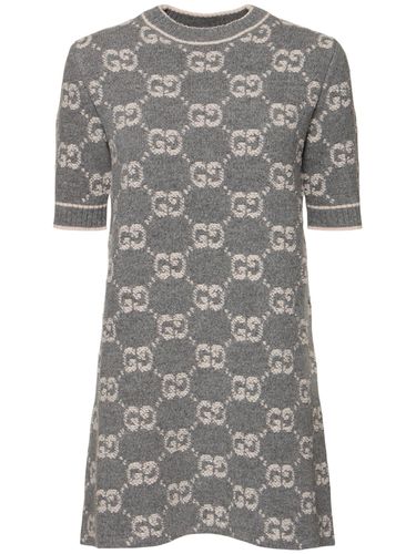 Robe En Jacquard Bouclé De Laine Gg - GUCCI - Modalova