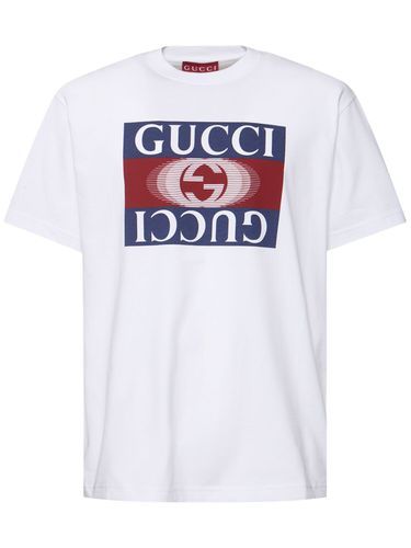 T-shirt En Coton À Logo Gucci - GUCCI - Modalova